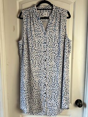 CAbi 5233 Camilla Animal Print Sleeveless Shirt Dress Women’s XL